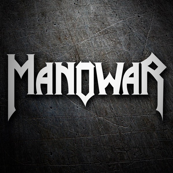 Autocollants: Logo Manowar avec Typographie Angulaire