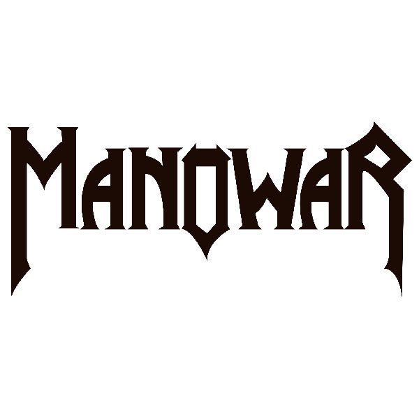 Autocollants: Logo Manowar avec Typographie Angulaire