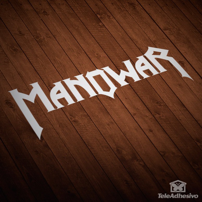 Autocollants: Logo Manowar avec Typographie Angulaire