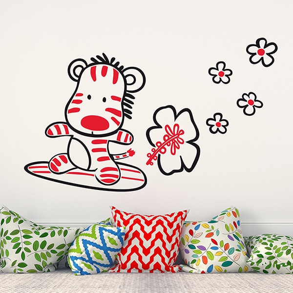 Stickers pour enfants: Surfer Multicoleur