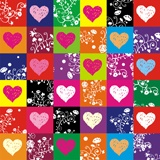 Stickers muraux: Coeurs colorés 3