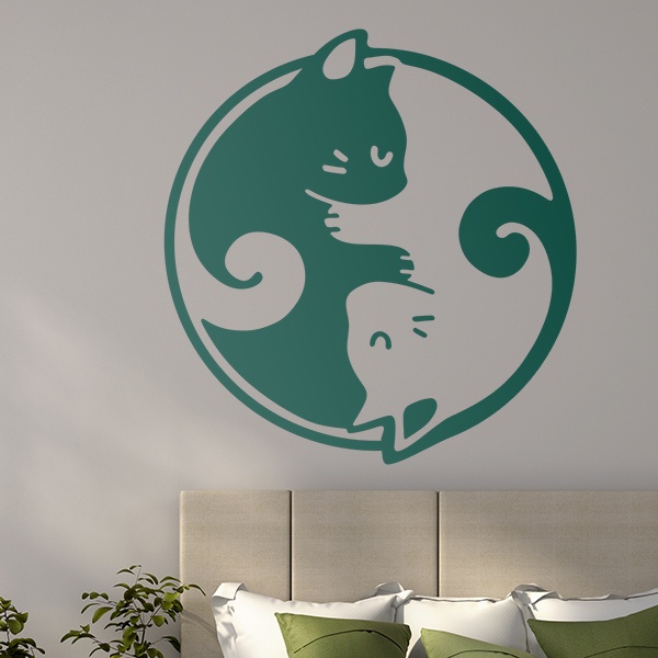 Stickers muraux: Ying Yang des chats
