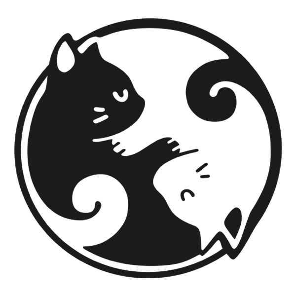 Stickers muraux: Ying Yang des chats
