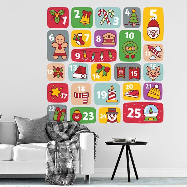 Sticker mural Calendrier de l'Avent pour enfants | WebStickersMuraux.com