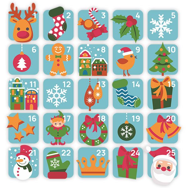 Stickers muraux: Calendrier de l'Avent