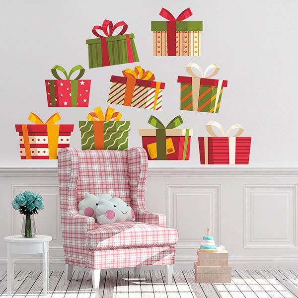 Stickers muraux: Trousse cadeau de Noël