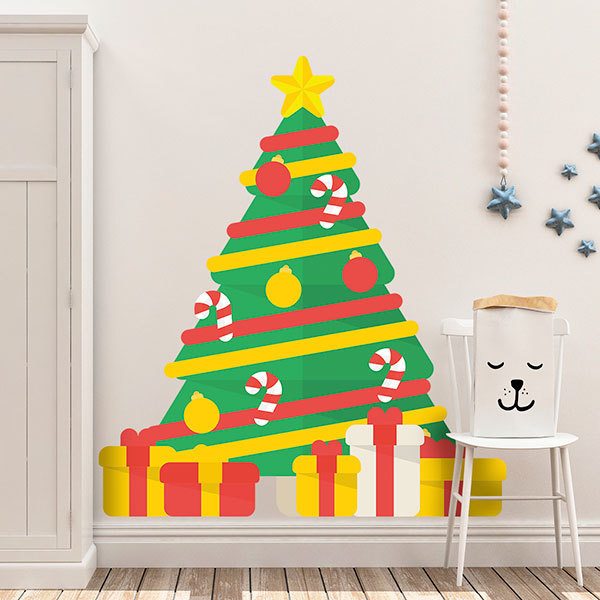 Stickers muraux: Sapin de Noël avec cadeaux