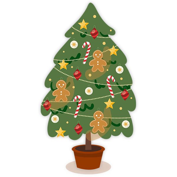 Stickers muraux: Arbre de Noël décoré