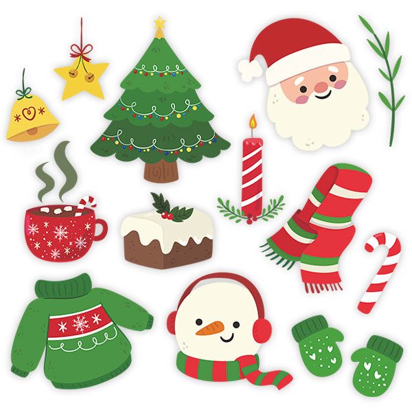 Stickers muraux: Kit de décoration de Noël