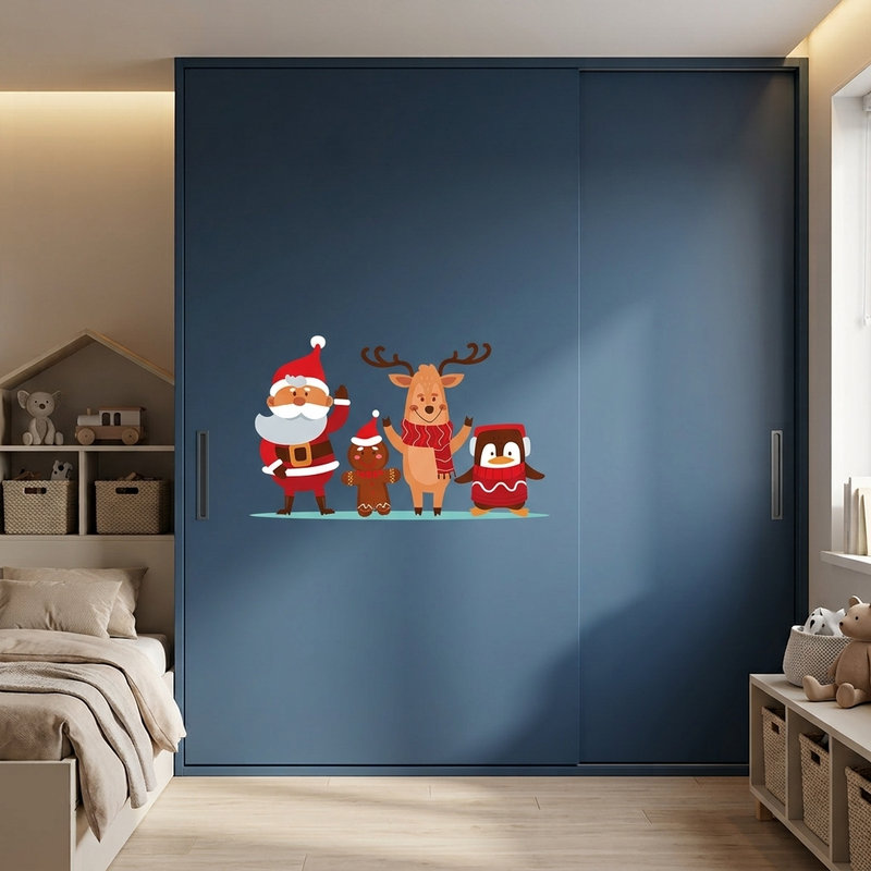 Stickers muraux: Le P&egrave;re No&euml;l et ses amis