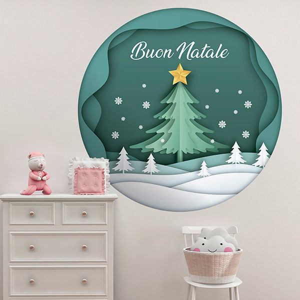 Stickers muraux: Boule de Noël, en italien