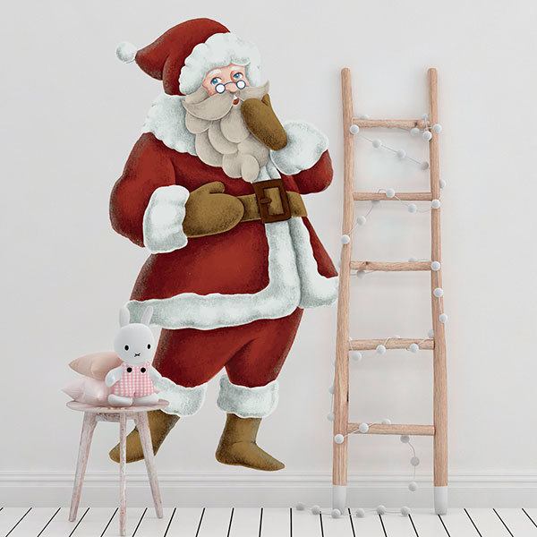 Stickers muraux: Le Père Noël chante