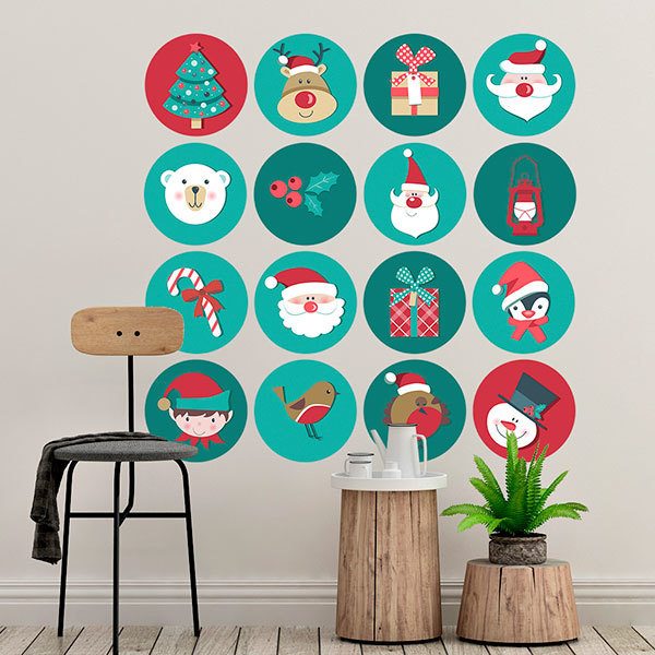 Stickers muraux: Kit d'icônes de Noël