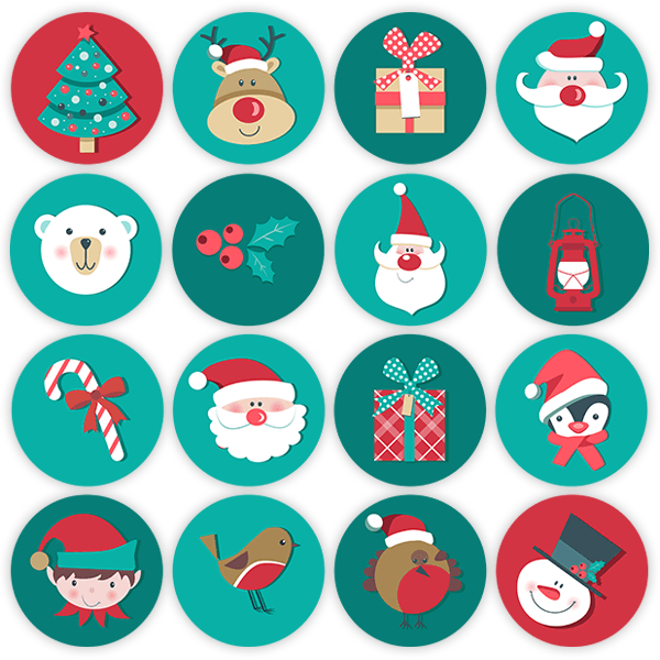 Stickers muraux: Kit d'icônes de Noël