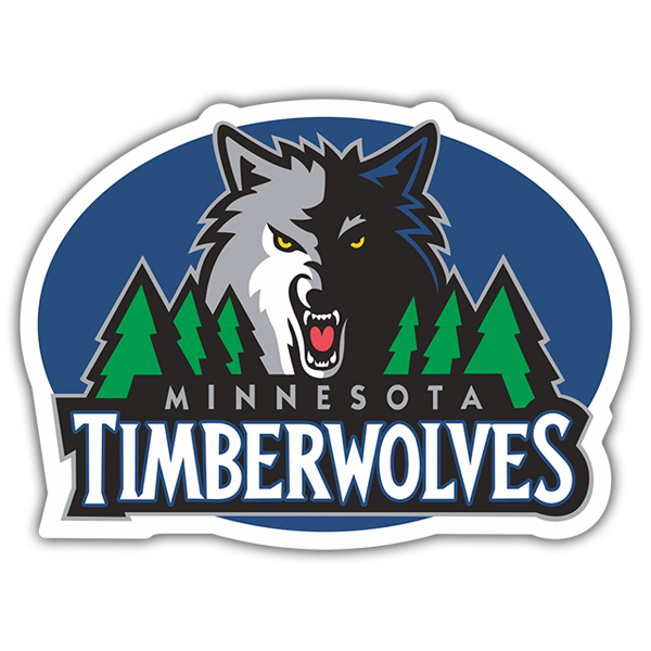 Autocollants: NBA - Minnesota Timberwolves vieux bouclier 0