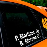 Autocollants: Nom et drapeau rallye 2
