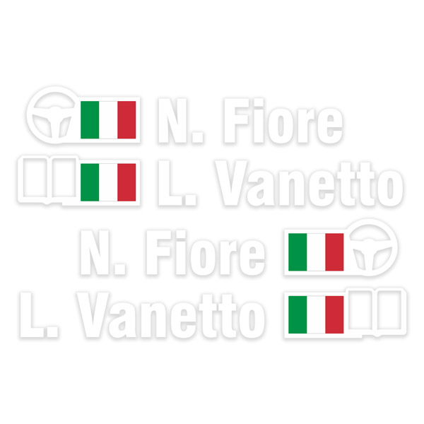 Autocollants: Nom et drapeau rallye italien