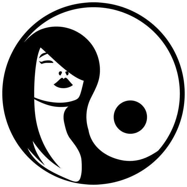 Stickers muraux: Femme Yin Yang