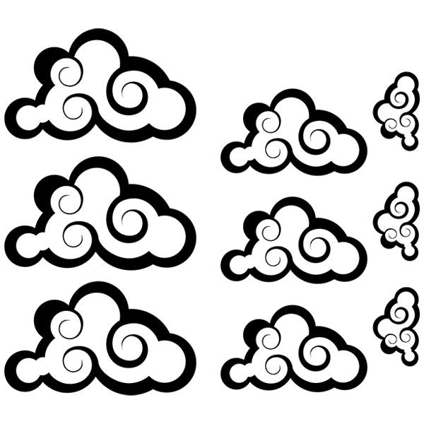 Stickers muraux: Kit 9 Nuages