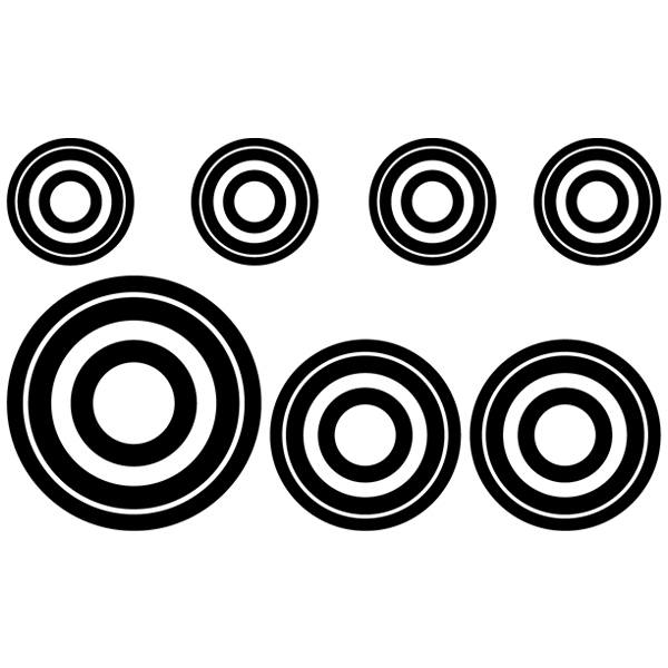 Stickers muraux: Kit 7 cercles E
