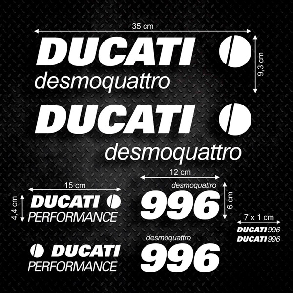 Autocollants: Kit 8X Ducati desmoquattro 996