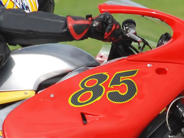 Autocollants Numéro 8 Moto Voiture Cross Course Gris & Tricolore 5 CM - Foto 3