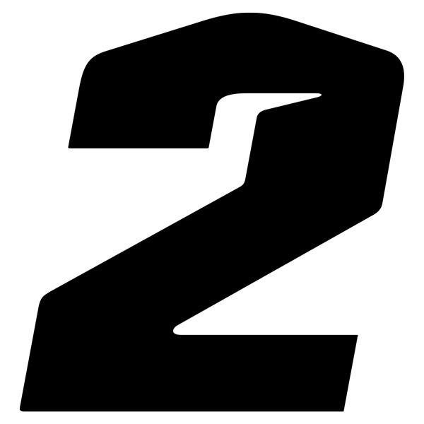 Lot De 3 Sticker Autocollant Numéro De Course 2 Noir Blackbird 160x75 - Foto 5