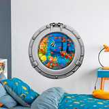 Stickers muraux: Hublot poissons-clowns et épave 4