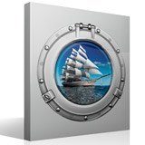 Stickers muraux: Hublot voilier 4