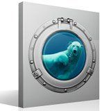 Stickers muraux: Nage d'un ours polaire 4
