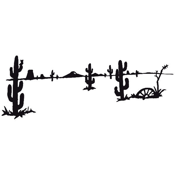 Autocollants: désert avec des cactus
