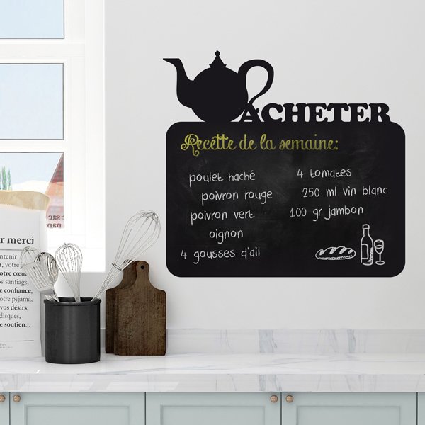 Stickers muraux: Chalkboard Théière - Acheter français