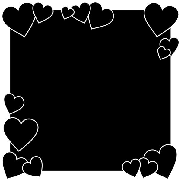 Stickers pour enfants: Tableau Noir les coeurs