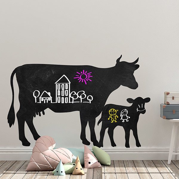 Stickers pour enfants: Tableau Noir Vaches