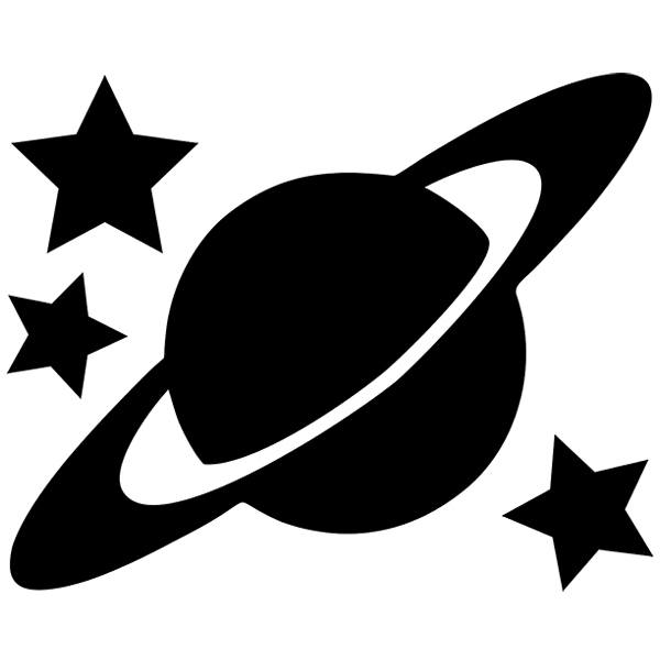 Stickers pour enfants: Tableau Noir planète Saturne