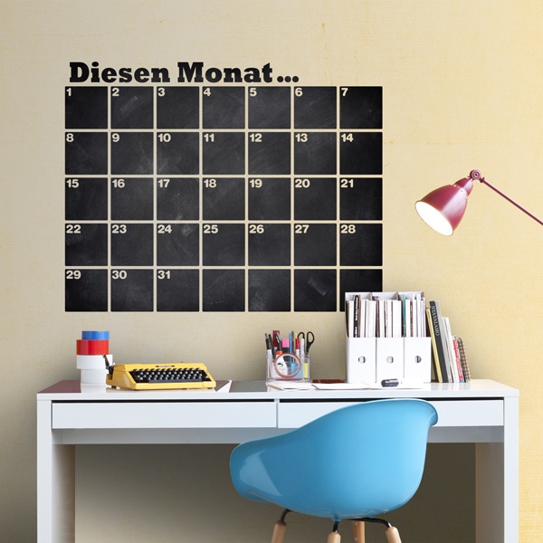 Stickers muraux: Chalkboard Calendrier des organisateurs allemands