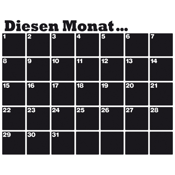 Stickers muraux: Chalkboard Calendrier des organisateurs allemands