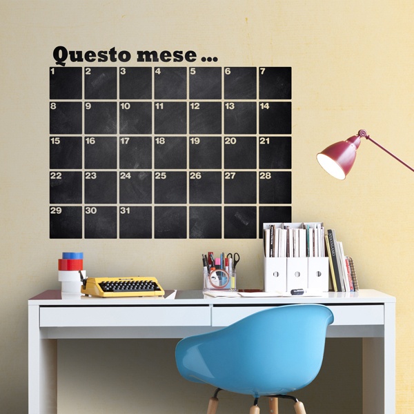 Stickers muraux: Chalkboard Calendrier des organisateurs italien