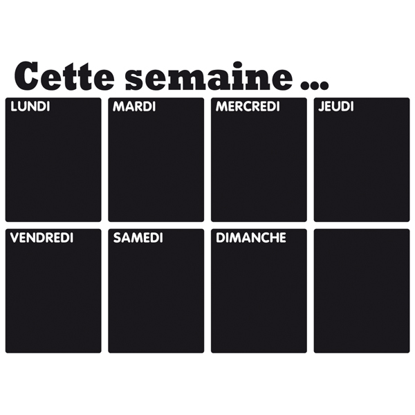 Stickers muraux: Chalkboard Organisateur hebdomadaire français