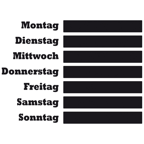 Stickers muraux: Chalkboard Agenda hebdomadaire allemand