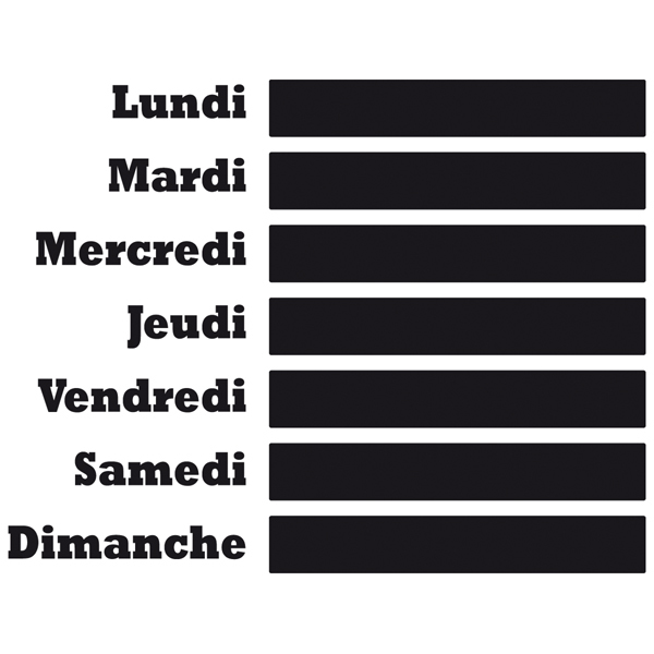 Stickers muraux: Chalkboard Agenda hebdomadaire Französisch