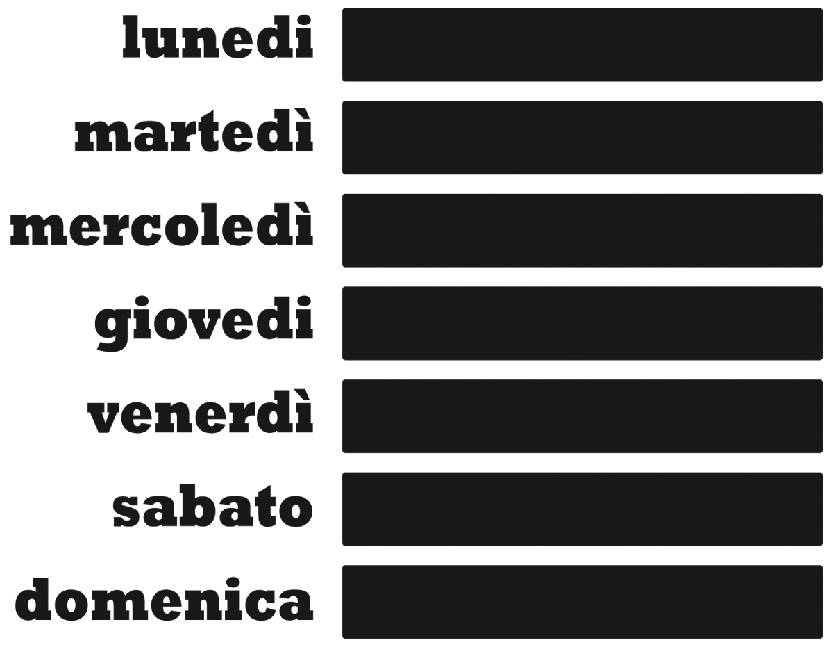 Stickers muraux: Chalkboard Agenda hebdomadaire italien