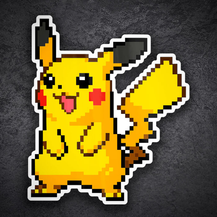 Autocollants: Pikachu style pixel Pokémon