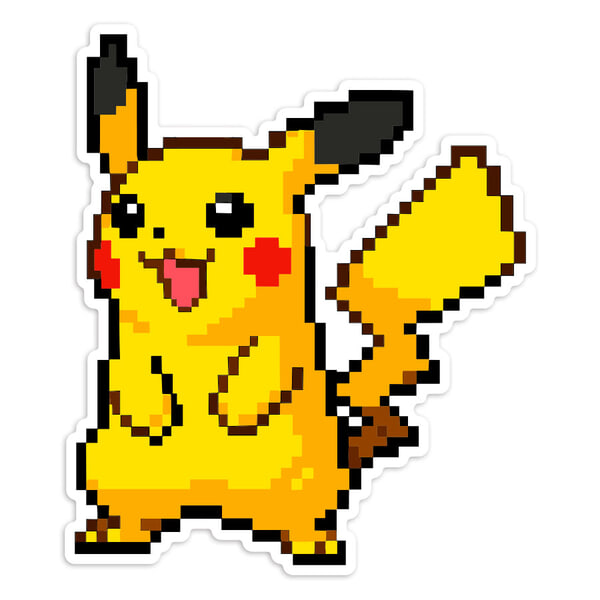 Autocollants: Pikachu style pixel Pokémon