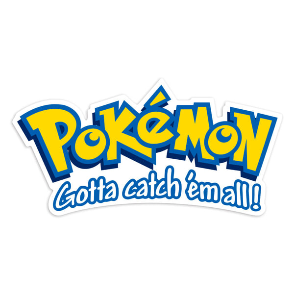 Autocollants: Logo Pokémon avec slogan