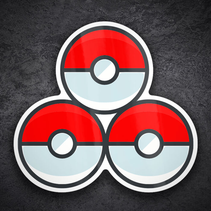 Autocollants: Pokeballs groupées Pokémon
