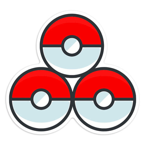 Autocollants: Pokeballs groupées Pokémon
