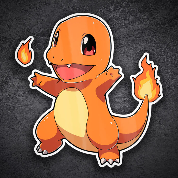 Autocollants: Salamèche feu joyeux Pokémon