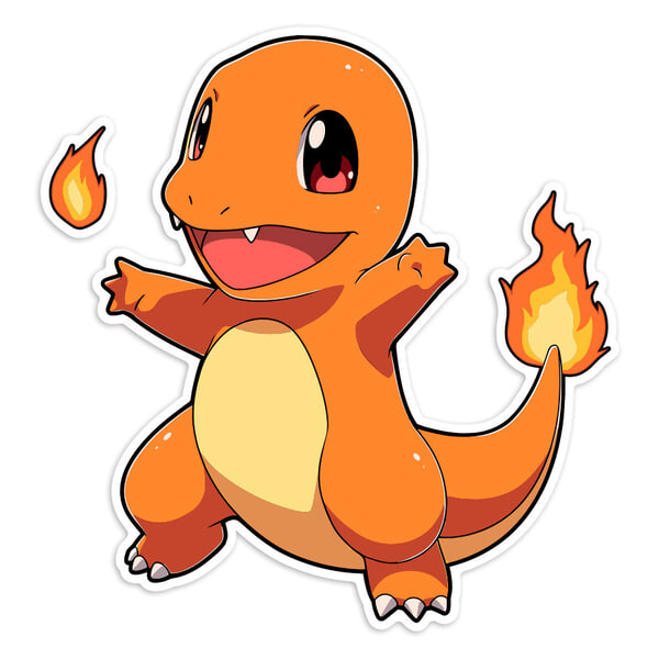 Autocollants: Salamèche feu joyeux Pokémon