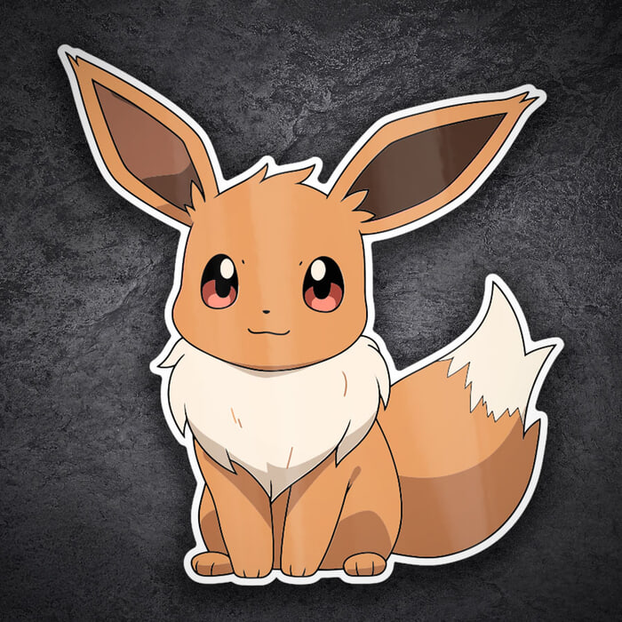 Autocollants: Évoli assis mignon Pokémon